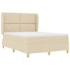 vidaXL Boxspringbett mit Matratze Creme 200 x 160 cm Stoff