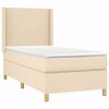 vidaXL Boxspringbett mit Matratze & LED Creme 90x190 cm Stoff