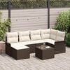 vidaXL Gartensofa-set mit Kissen 7 pcs Braun Poly-Rattan