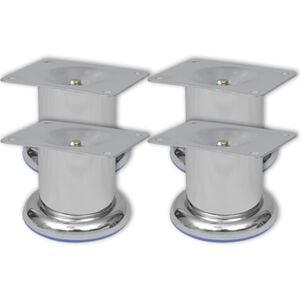 4 x M&ouml;belfu&szlig; Sofafu&szlig; Sockelfu&szlig; Chrom rund 60 mm
