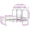 vidaXL Tagesbett und Bank mit Dach 80x200 cm Kiefernholz