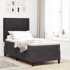 vidaXL Boxspringbett mit Matratze mit LED Schwarz 90 x 190 cm Samt