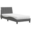 vidaXL Bett mit Matratze "Hanko" Dunkelgrau 80x200 cm Stoff