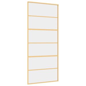 vidaXL Schiebetür Golden 90x205 cm ESG-Klarglas und Aluminium