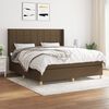 vidaXL Boxspringbett mit Matratze Dunkelbraun 160x200 cm Stoff