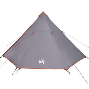 vidaXL Tipi-Familienzelt 8 Personen Grau und Orange Wasserdicht
