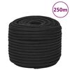 vidaXL Bootsseil Schwarz 14 mm 250 m Polypropylen