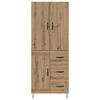 vidaXL Highboard 2 pcs Artisan-Eiche Ingenieurholz und Glas