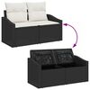 vidaXL Garten-Sofa-Set mit Speicher 10 pcs Schwarz Poly Rattan