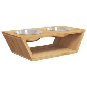 vidaXL Hunden&auml;pfe Erh&ouml;ht 35,5x18x10,5 cm Bambus