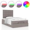 vidaXL Ottoman-Bett mit Matratze & LEDs Taupe 120x190 cm Stoff