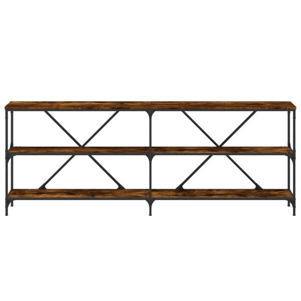 vidaXL Konsolentisch R&auml;uchereiche 200x30x75 cm Holzwerkstoff und Eisen