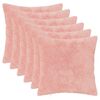 vidaXL Kissenbezug 6 stk. HEERLEN Rosa 45 x 45 cm Faux Kaninchenfell