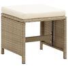 vidaXL Gartenstühle mit Hocker 2 Stk. Poly Rattan Beige