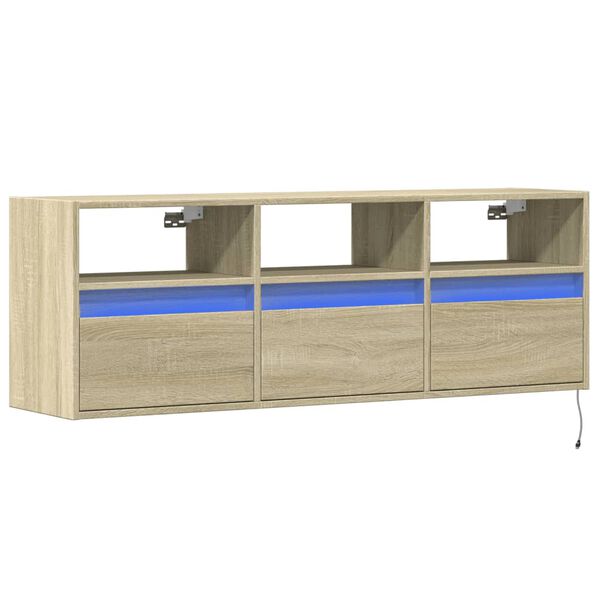 vidaXL TV-Wandschrank mit LED-Beleuchtung Sonoma-Eiche 130x31x45 cm