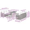 vidaXL Gartensofa-set mit Kissen 9 pcs Schwarz Poly-Rattan