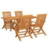 vidaXL 5-tlg. Garten-Essgruppe Massivholz Teak