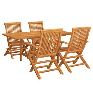 vidaXL 5-tlg. Garten-Essgruppe Massivholz Teak