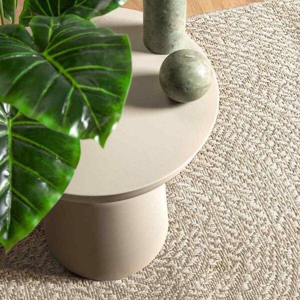 vidaXL Teppich ZIZUR Creme 200x200 cm Jute-Optik Indoor und Outdoor