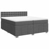vidaXL Boxspringbett mit Matratze Dunkelgrau 200x200 cm Stoff