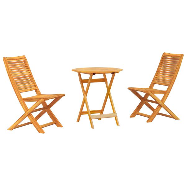 vidaXL Klapp Bistro Set 3 pcs Braun Akazie Massivholz