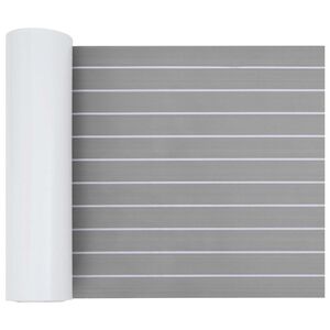 vidaXL Bootsmatte Gestreift Hellgrau und Wei&szlig; 240 x 60 cm EVA