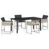 vidaXL Garten Essgruppe 5 pcs Hellgrau Poly-Rattan