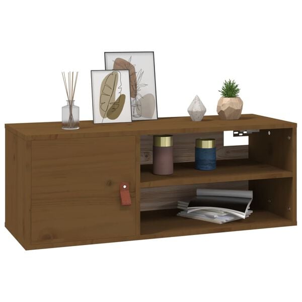 vidaXL Wandschrank Honigbraun 80x30x30 cm Massivholz Kiefer