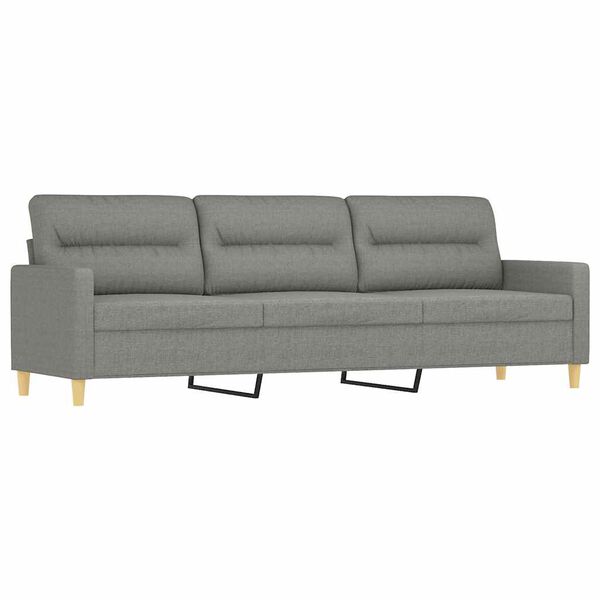 vidaXL 3-Sitzer-Sofa mit Kissen Dunkelgrau 210 cm Stoff