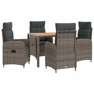 vidaXL Outdoortisch-Set 5 stk. Hellgrau und Dunkelgrau