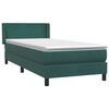 vidaXL Boxspringbett mit Matratze Dunkelgr&uuml;n 100x220 cm Samt