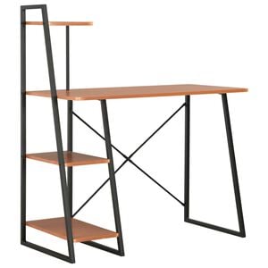 vidaXL Schreibtisch mit Regaleinheit Schwarz und Eiche 102&times;50&times;117 cm