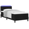 vidaXL Boxspringbett mit Matratze mit LED Schwarz 90 x 190 cm Stoff
