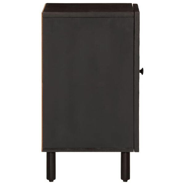 vidaXL Badschrank Schwarz 38x33x58 cm Massivholz Mango