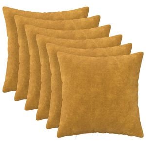 vidaXL Kissenbezug 6 pcs HEERLEN Gelb 35 x 35 cm Mikrofaser Fleece