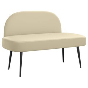 vidaXL Gepolsterte Bank mit R&uuml;ckenlehne Creme 110 x 60 x 76 cm