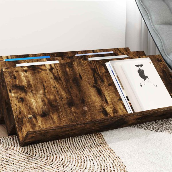 vidaXL Magazinregal Ger&auml;ucherte Eiche 90 x 53 x 28,5 cm Holzwerkstoff