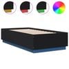 vidaXL Bettgestell mit LED Schwarz 75x190 cm Holzwerkstoff