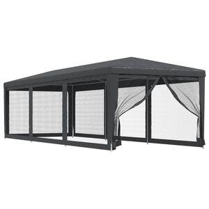 vidaXL Partyzelt mit 8 Mesh-Seitenw&auml;nden Anthrazit 3x9 m HDPE