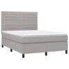 vidaXL Boxspringbett mit Matratze Hellgrau 140x190 cm Stoff