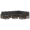 vidaXL Gartensofa-set 11 stk. Grau Poly-Rattan