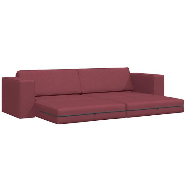 vidaXL Schlafsofa 200cm Weinrot Stoff