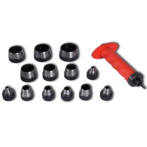 Locheisen Satz Lochstanzen Stanzeisen 14 tlg. Lochwerkzeug 5-35 mm