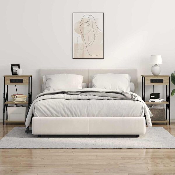 vidaXL Nachttisch mit Regal Sonoma-Eiche 41 x 31 x 76 cm Holzwerkstoff