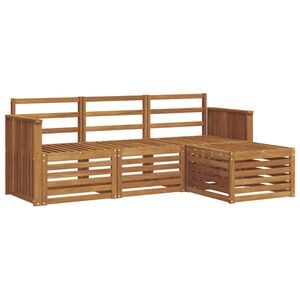 vidaXL Outdoor-Sofagarnitur 4 Stk. Natur