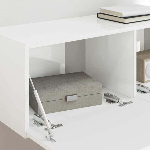 vidaXL TV-Wandschrank 2 pcs Gl&auml;nzend Wei&szlig; 98 x 31 x 29,5 cm