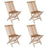 vidaXL Klappbarer Gartenstuhl 4 pcs Natur Massivholz Teak