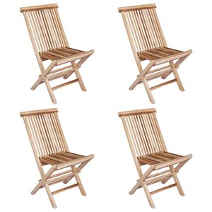 vidaXL Klappbarer Gartenstuhl 4 pcs Natur Massivholz Teak