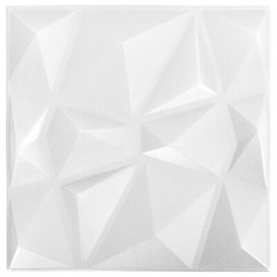vidaXL 3D-Wandpaneele 24 Stk. 50x50 cm Diamantweiß 6 m²