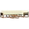 vidaXL Outdoor-Sofagarnitur mit Kissen 6 pcs Natur und Creme